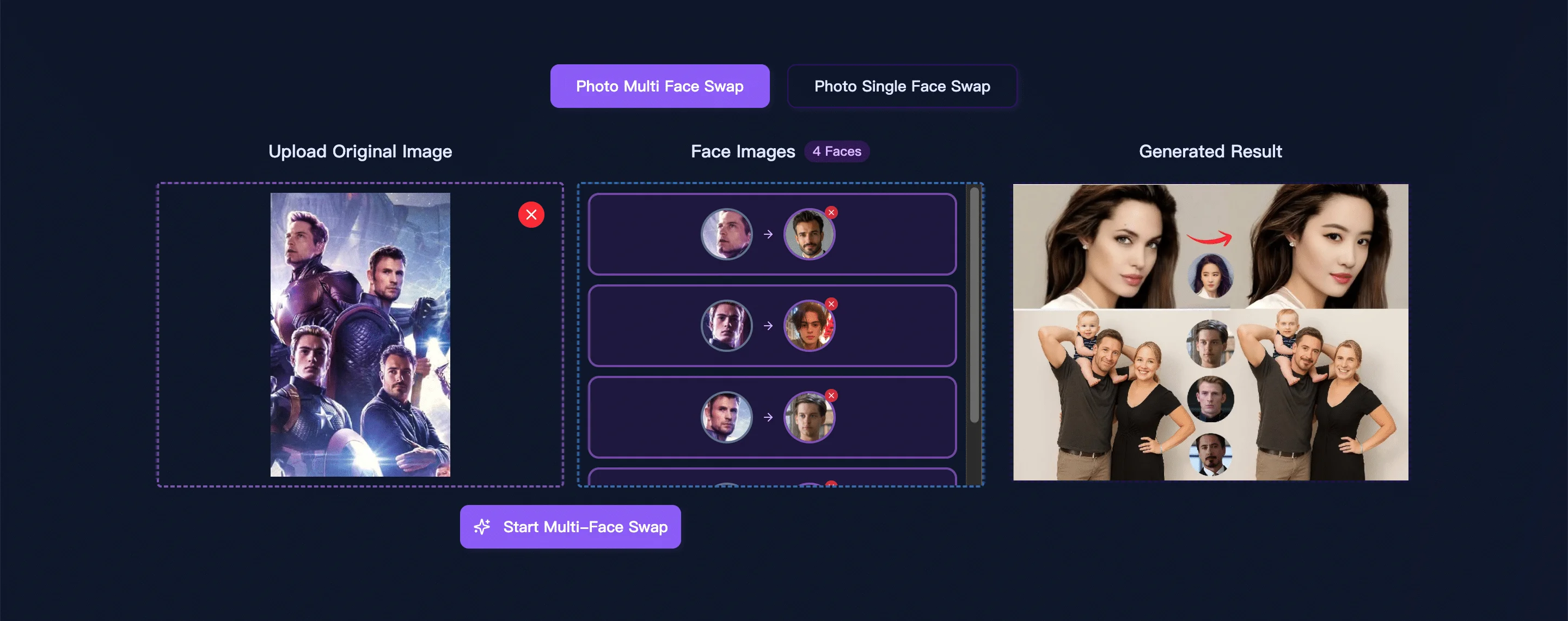 Upload Source & Target Faces